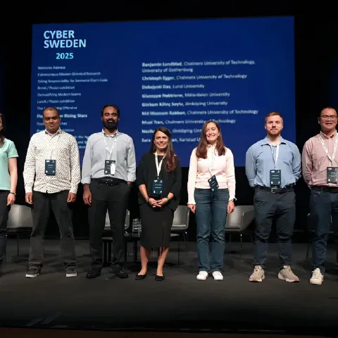 Muoi, second from the right, among fresh assistant professors in Sweden.